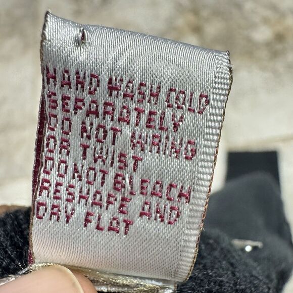 Vintage Karen Scott Evening Beaded Sweater Womens Medium Black Goth Embellished - Picture 9 of 9